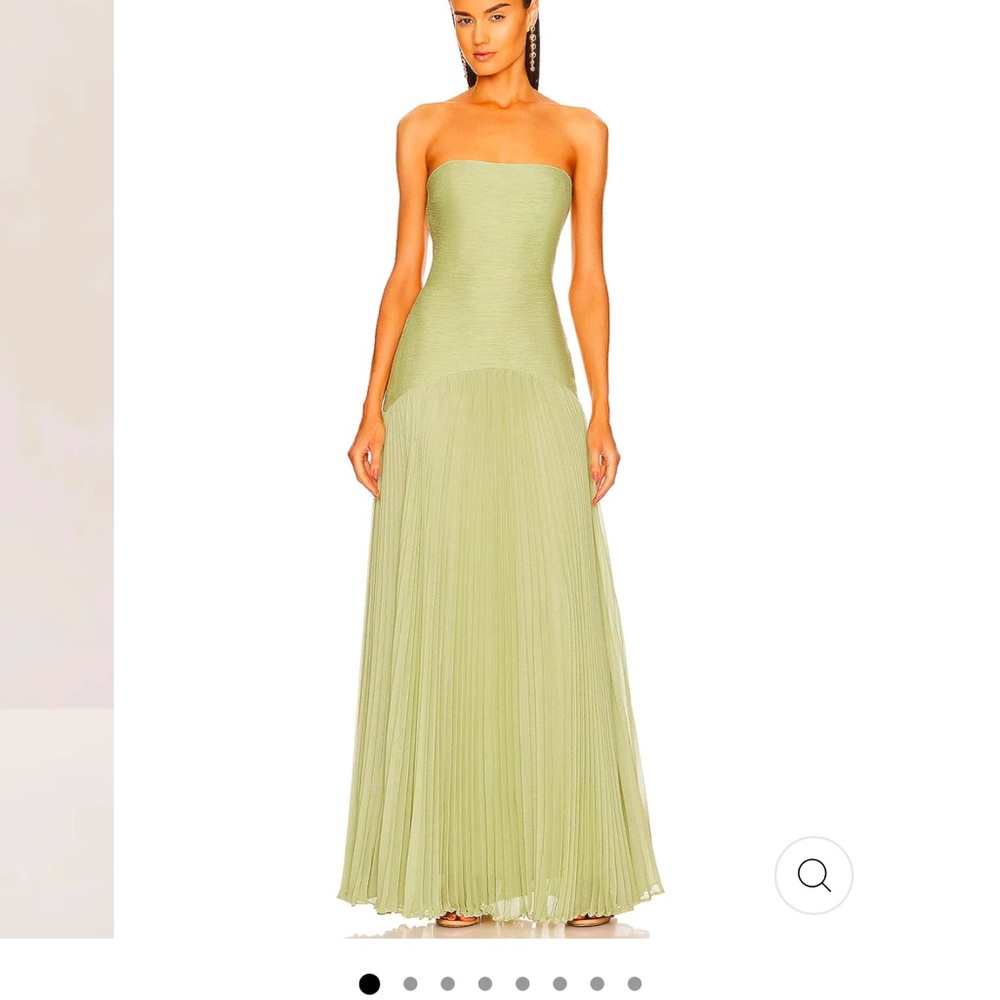Elegant Green Strapless Maxi Dress